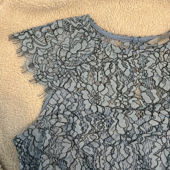 H&M pastel light blue lace blouse small - Picture 2 of 2